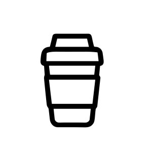 Minimalist Line Art Coffee Cup Container Graphic Symbol Element