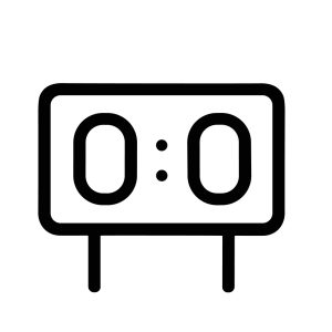 Simple Outline Scoreboard Display with Zero Value and Stand Icon