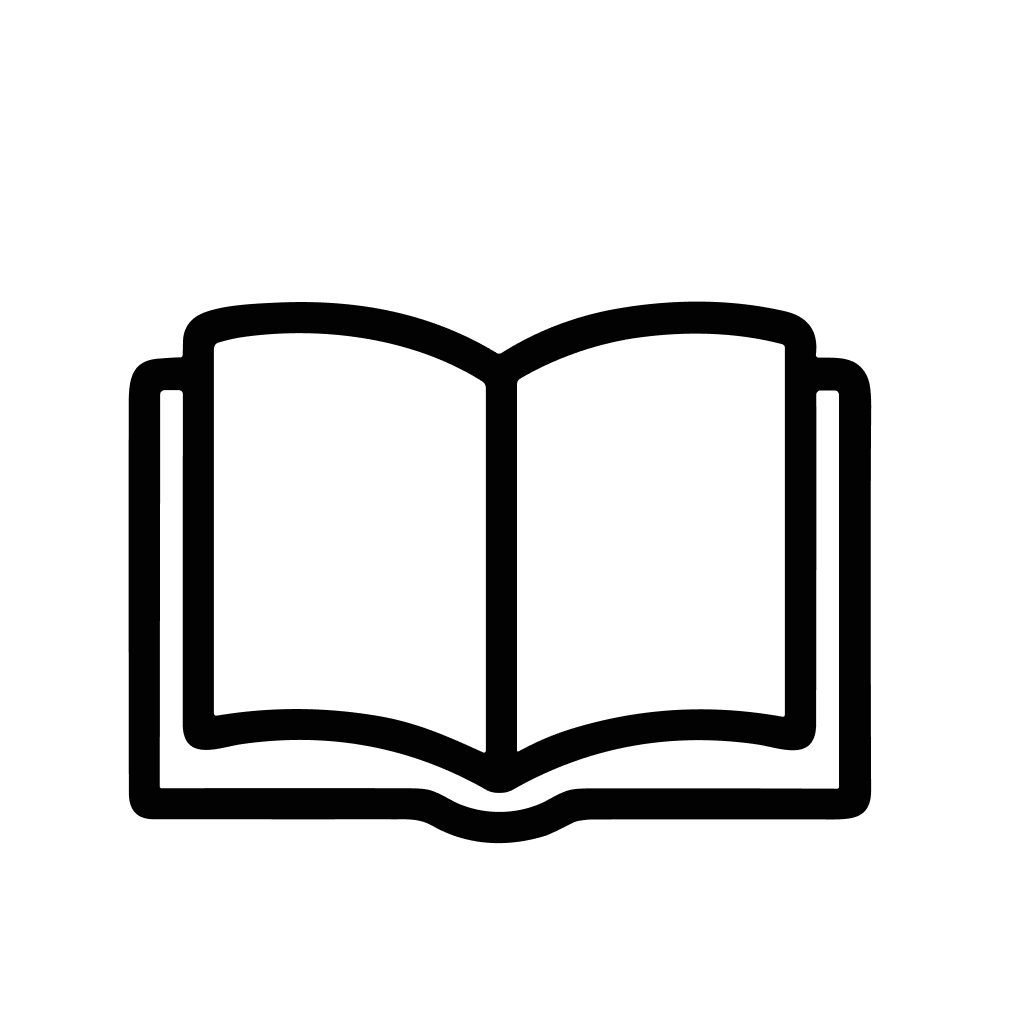 Simple Line Art Book Reading Material Education Study Icon Symbol