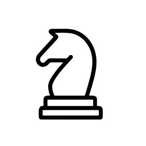 Minimalist Line Art Knight Chess Piece Strategy Game Icon
