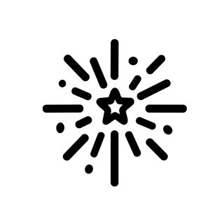 Simple Line Drawing Star Spark Celebration Fireworks Display Icon Symbol