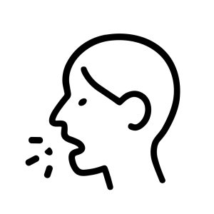 Simple Outline Line Drawing Head Coughing or Sneezing Illustration