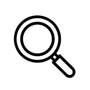 Simple Line Art Magnifying Glass Examination Tool Icon for Searching