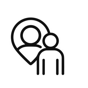 Simple Outline Person Location Pin Marker Sign Shape Icon Design