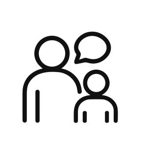 Simple Line Art Conversation People Communication Icon Minimalist Design