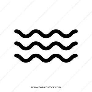 Simple Outline Wavy Line Water Graphic Shape Element Icon