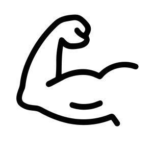 Simple Line Art Bicep Muscle Arm Strength Illustration Symbol