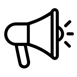 Simple Line Art Loudspeaker Attention Icon Announcement Sound Communication