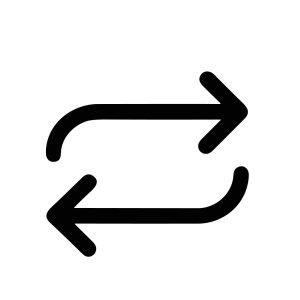 Simple Line Style Reversible Arrow Icon Shape, Directional Movement Element