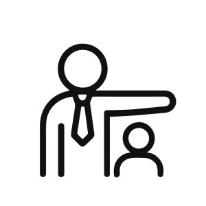 Minimalist Outline Businessman Leading Colleague Concept Line Style Icon