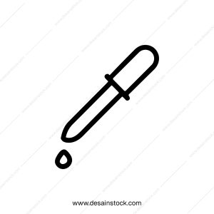 Simple Outline Dropper with Liquid Drop Medical and Chemical Icon