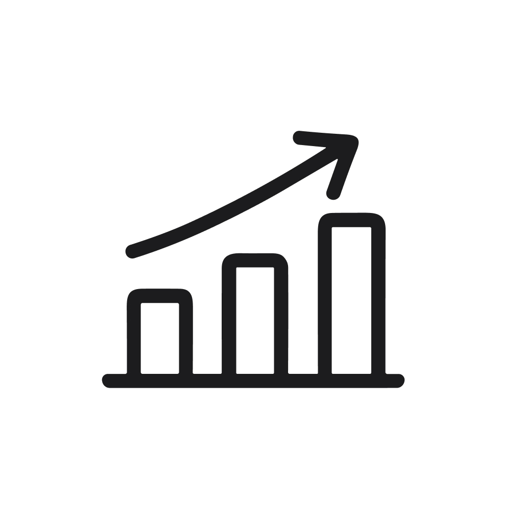 Simple Hand Drawn Chart Growth Arrow Graph Report Diagram Icon