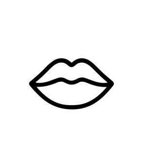 Simple Line Art Lips Outline Mouth Expression Beauty Symbol Icon