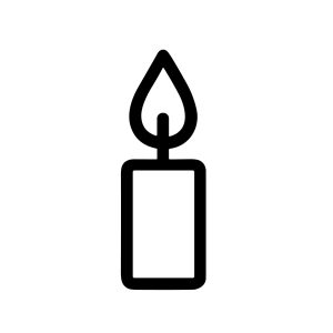 Simple Outline Candle Flame Light Burn Symbol Shape Icon Graphic