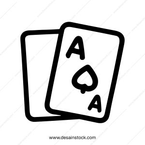 Handdrawn Outline Ace of Spades Playing Card Simple Icon Element