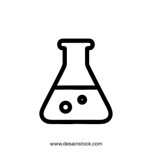 Simple Outline Erlenmeyer Flask Chemical Science Liquid Laboratory Equipment Icon