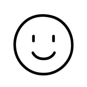 Simple Line Drawing Smiling Face Happy Expression Round Shape Icon