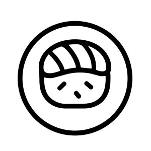 Black Line Food Sushi Nigiri on Plate Cuisine Icon