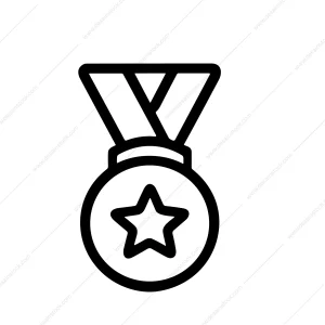 Line Simple Style Star Medal Award Achievement Symbol Icon Shape