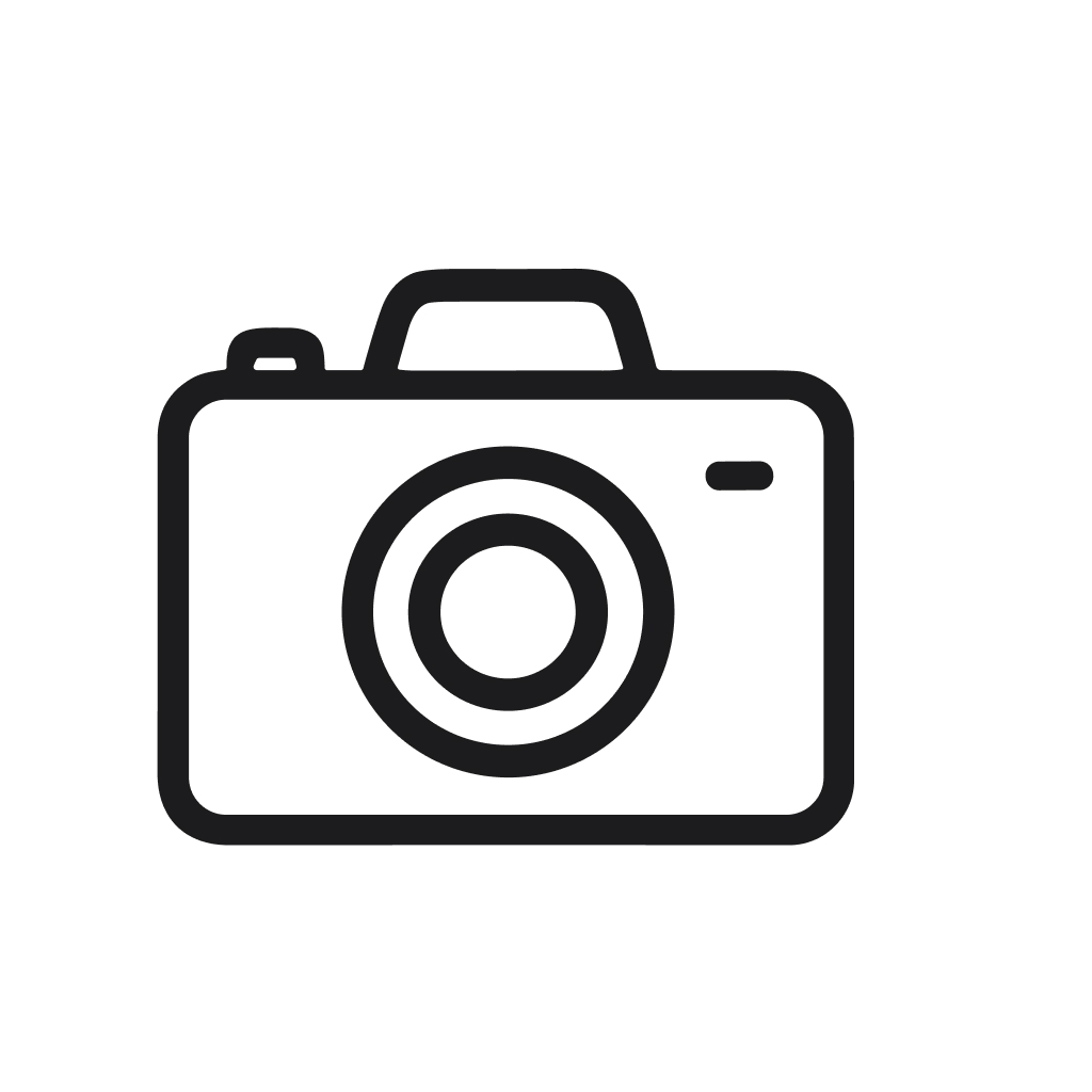 Minimalist Outline Camera Device with Lens Photography Equipment Icon Symbol