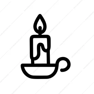 Minimalist Outline Candlelight Decoration Candle Icon Illustration Symbol Graphic