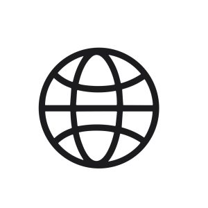 Simple Outline Globe Earth World Symbol Icon For Website Element Design