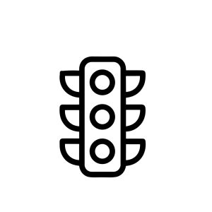 Outline Simple Traffic Light Pole Icon for Transportation and Safety Sign