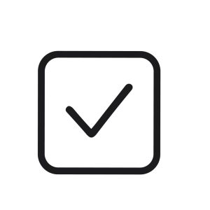 Simple Line Square Check Mark Symbol Sign Element Shape Icon