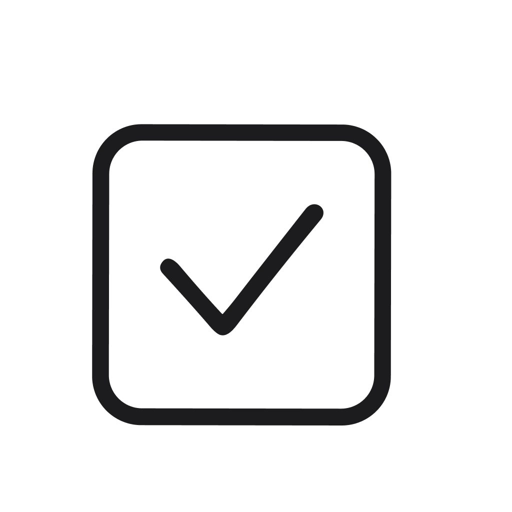 Simple Line Square Check Mark Symbol Sign Element Shape Icon