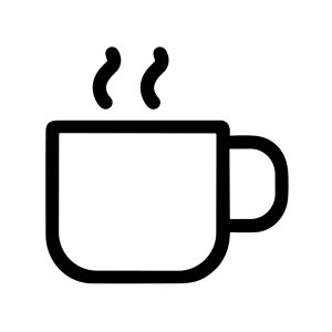Minimalist Outline Coffee Cup Icon With Steam Symbol Cafe Element