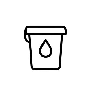 Minimalist Line Art Paint Bucket With Water Drop Icon Illustration