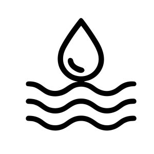 Minimalist Outline Water Drop Wave Symbol Shape Icon Element Design