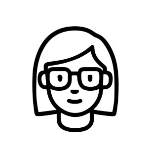 Simple Outline Portrait of Woman with Glasses Avatar Profile Icon