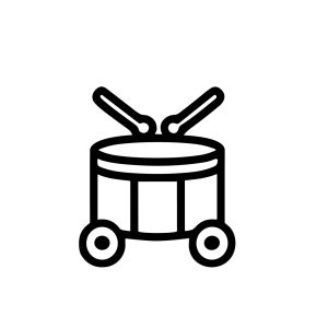 Outline Handdrawn Drum Musical Instrument Entertainment Simple Icon