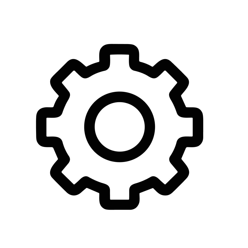 Minimalist Line Gear Cogwheel System Setting Configuration Simple Icon