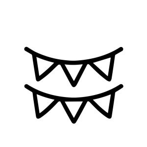 Simple Outline Hanging Triangle Bunting Flags Decoration Element for Party