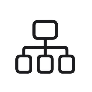 Simple Line Style Organizational Structure Hierarchy Chart Business Icon