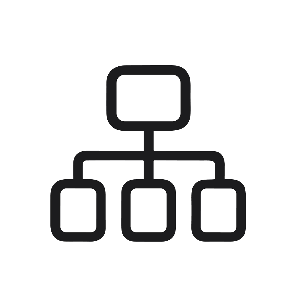 Simple Line Style Organizational Structure Hierarchy Chart Business Icon