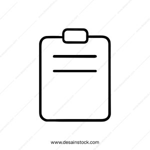Simple Line Art Clipboard Document Outline Icon Design Element