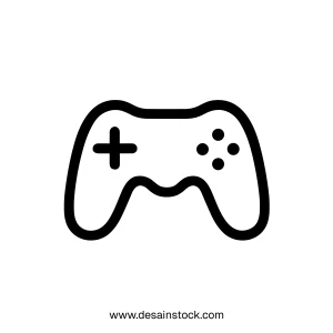 Outline Simple Gamepad Controller Joystick Console Gaming Icon Illustration