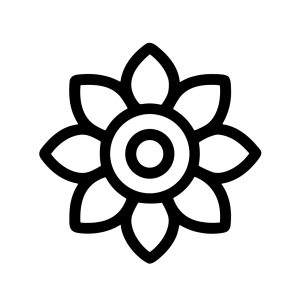 Minimalist Outline Flower Floral Design Spring Bloom Decoration Element
