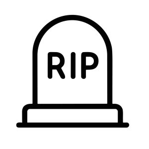 Simple Outline Grave Stone Monument RIP Death Commemoration Icon