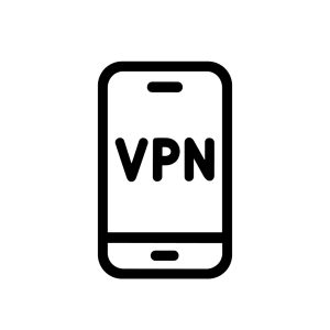 Minimalist Line Mobile Phone VPN Connection Symbol Icon Illustration