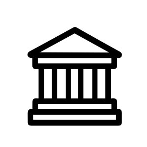 Simple Outline Building Bank Finance Government Icon Symbol Sign
