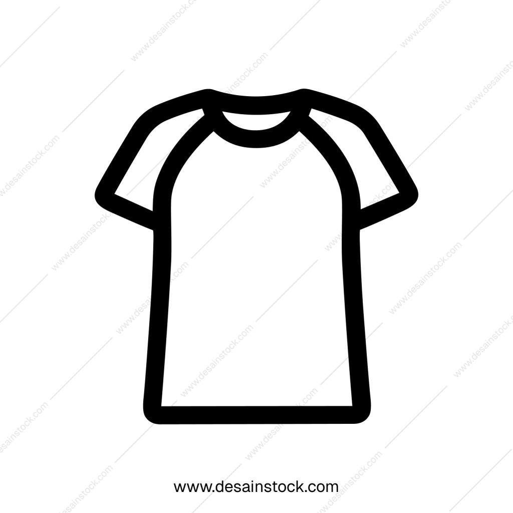 Simple Line Style Shirt Outline Icon for Fashion and Apparel
