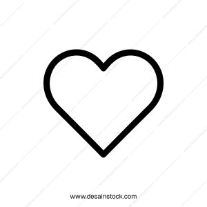 Simple Outline Heart Shape Isolated Symbol, Minimalist and Clean Design Graphic Element