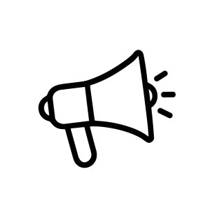 Minimalist Thin Line Megaphone Announcement Symbol Icon, Simple Isolated Graphic Illustration