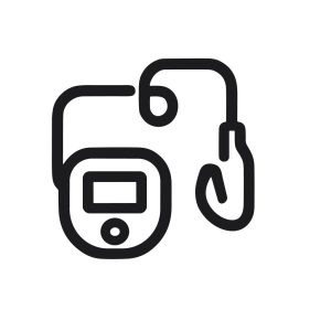 Simple Outline Isolated Medical Device Blood Pressure Monitor Line Icon