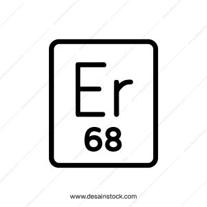 Simple Line Er Symbol with Atomic Number Table Element Icon