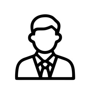 Minimalist Outline Businessman User Avatar Profile Symbol Line Icon
